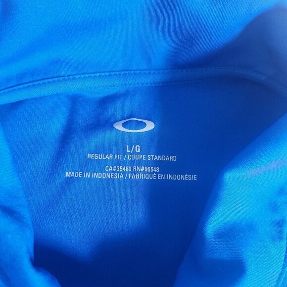 Oakley Polo Shirt Men's LG. Pullover Short Sleeve Blue Golf Polo Collared - Picture 2 of 12